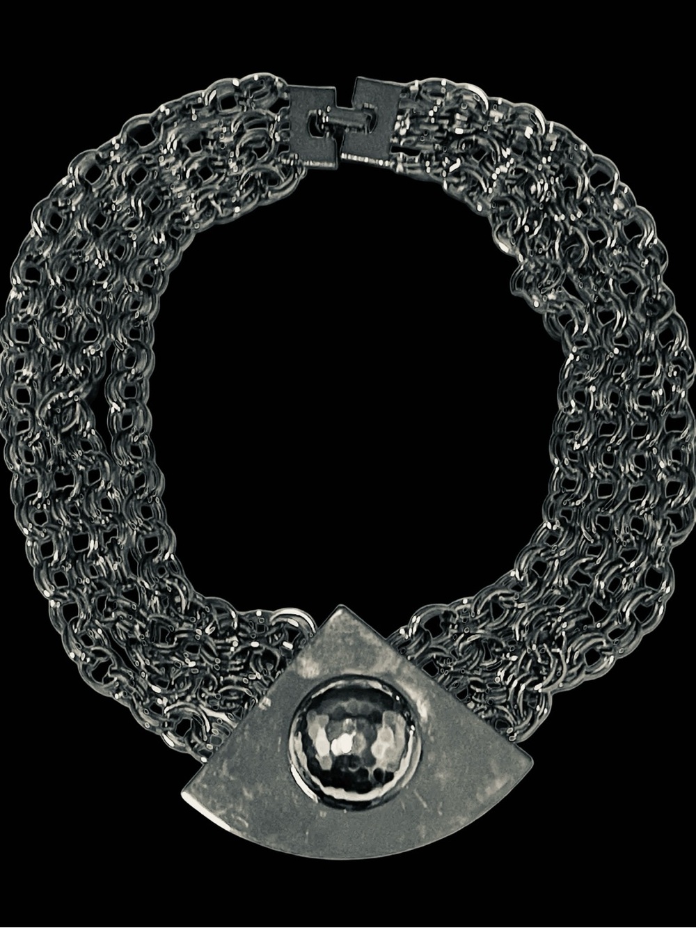 Pierre Cardin Necklace Style Space Age Silver Tone